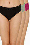Amante Medium Rise Full Coverage Bikini Panty (Pack of 3) - Multicolor — thumbnail 1